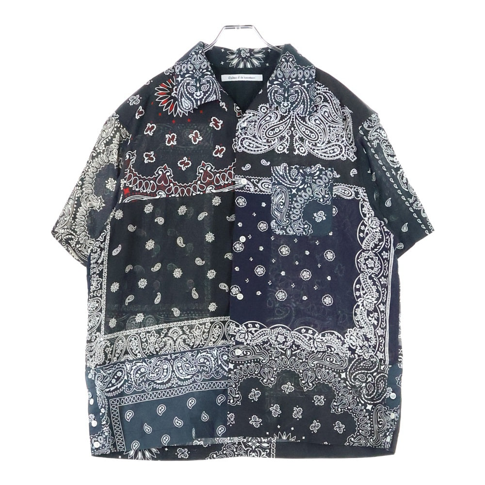 Children of the discordance(チルドレンオブザディスコーダンス) VINTAGE BANDANA PATCHWORK SHIRT COTDSH-104 ヴィンテージ バンダナパッチワーク 半袖シャツ ブラック
