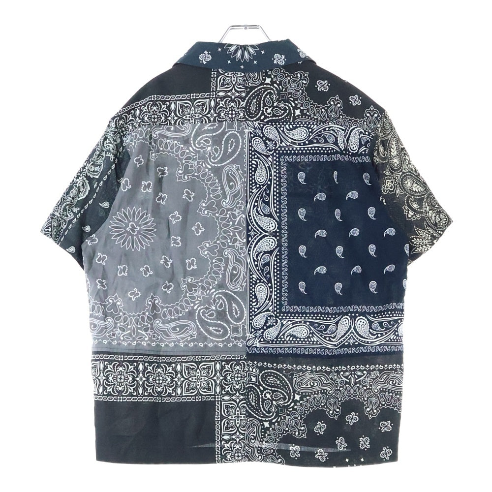 Children of the discordance(チルドレンオブザディスコーダンス) VINTAGE BANDANA PATCHWORK SHIRT COTDSH-104 ヴィンテージ バンダナパッチワーク 半袖シャツ ブラック