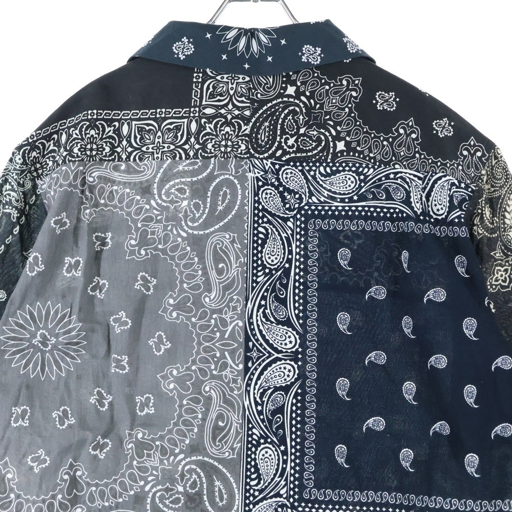 Children of the discordance(チルドレンオブザディスコーダンス) VINTAGE BANDANA PATCHWORK SHIRT COTDSH-104 ヴィンテージ バンダナパッチワーク 半袖シャツ ブラック