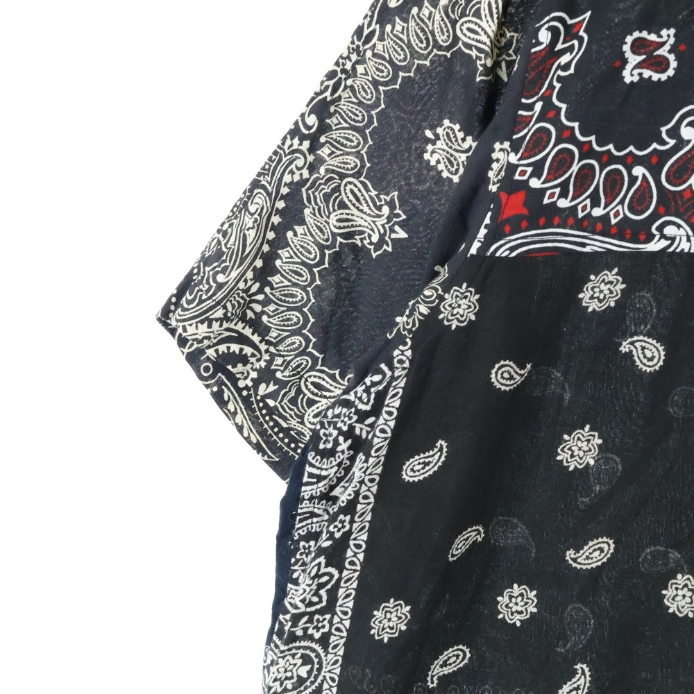 Children of the discordance(チルドレンオブザディスコーダンス) VINTAGE BANDANA PATCHWORK SHIRT COTDSH-104 ヴィンテージ バンダナパッチワーク 半袖シャツ ブラック