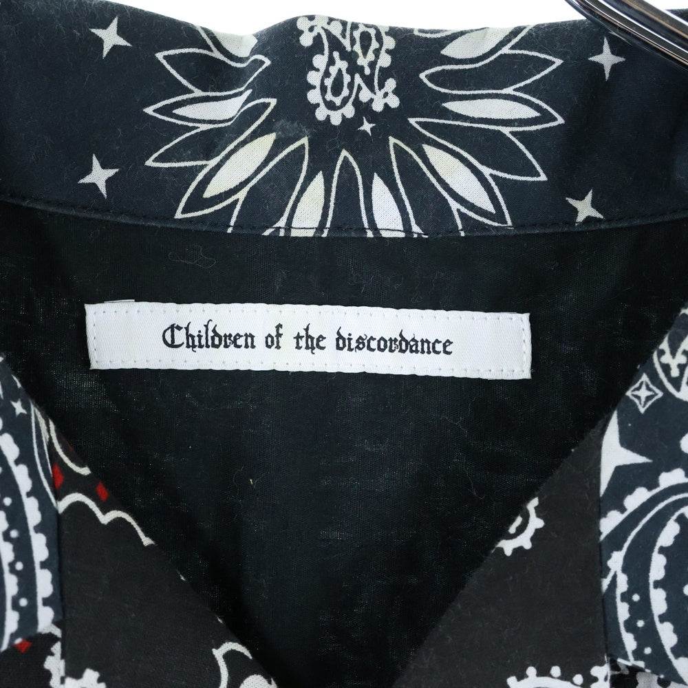 Children of the discordance(チルドレンオブザディスコーダンス) VINTAGE BANDANA PATCHWORK SHIRT COTDSH-104 ヴィンテージ バンダナパッチワーク 半袖シャツ ブラック