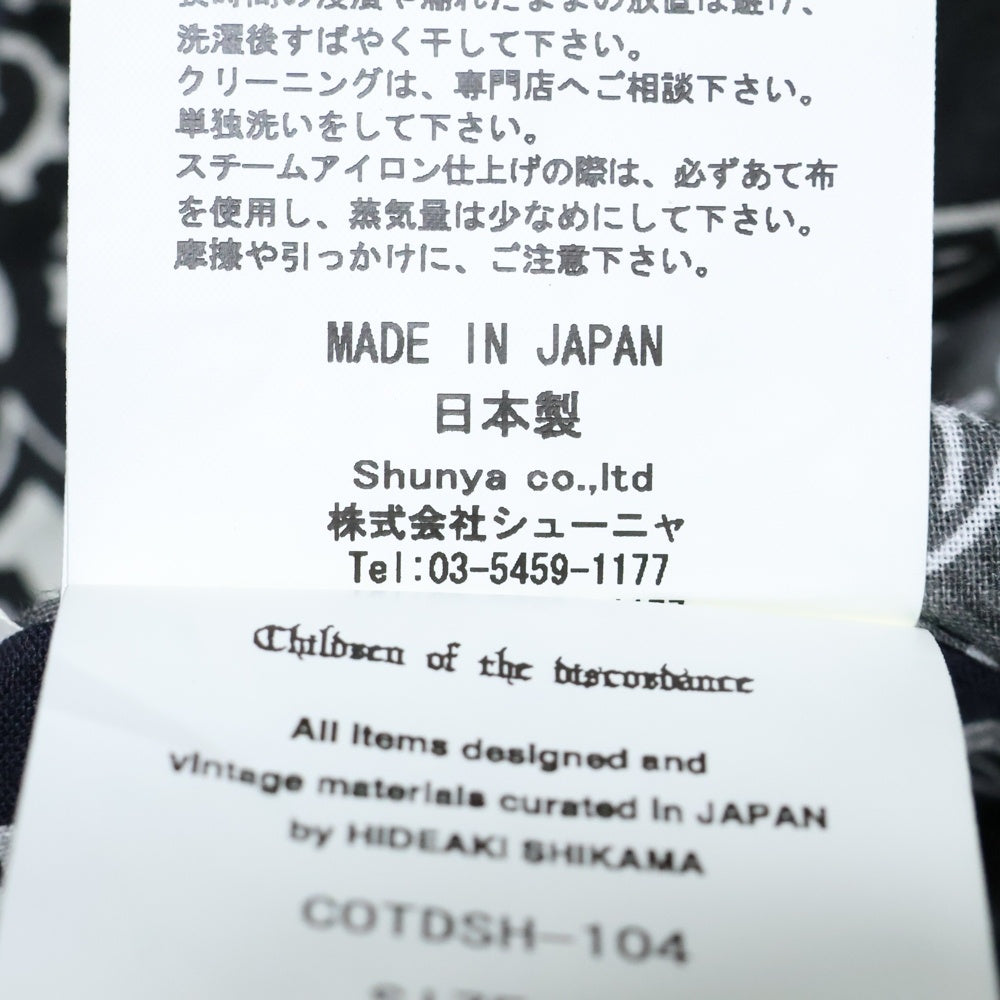 Children of the discordance(チルドレンオブザディスコーダンス) VINTAGE BANDANA PATCHWORK SHIRT COTDSH-104 ヴィンテージ バンダナパッチワーク 半袖シャツ ブラック