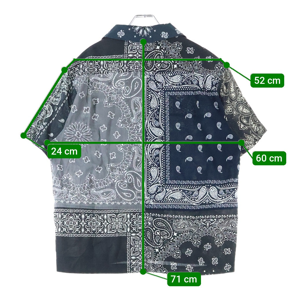 Children of the discordance(チルドレンオブザディスコーダンス) VINTAGE BANDANA PATCHWORK SHIRT COTDSH-104 ヴィンテージ バンダナパッチワーク 半袖シャツ ブラック