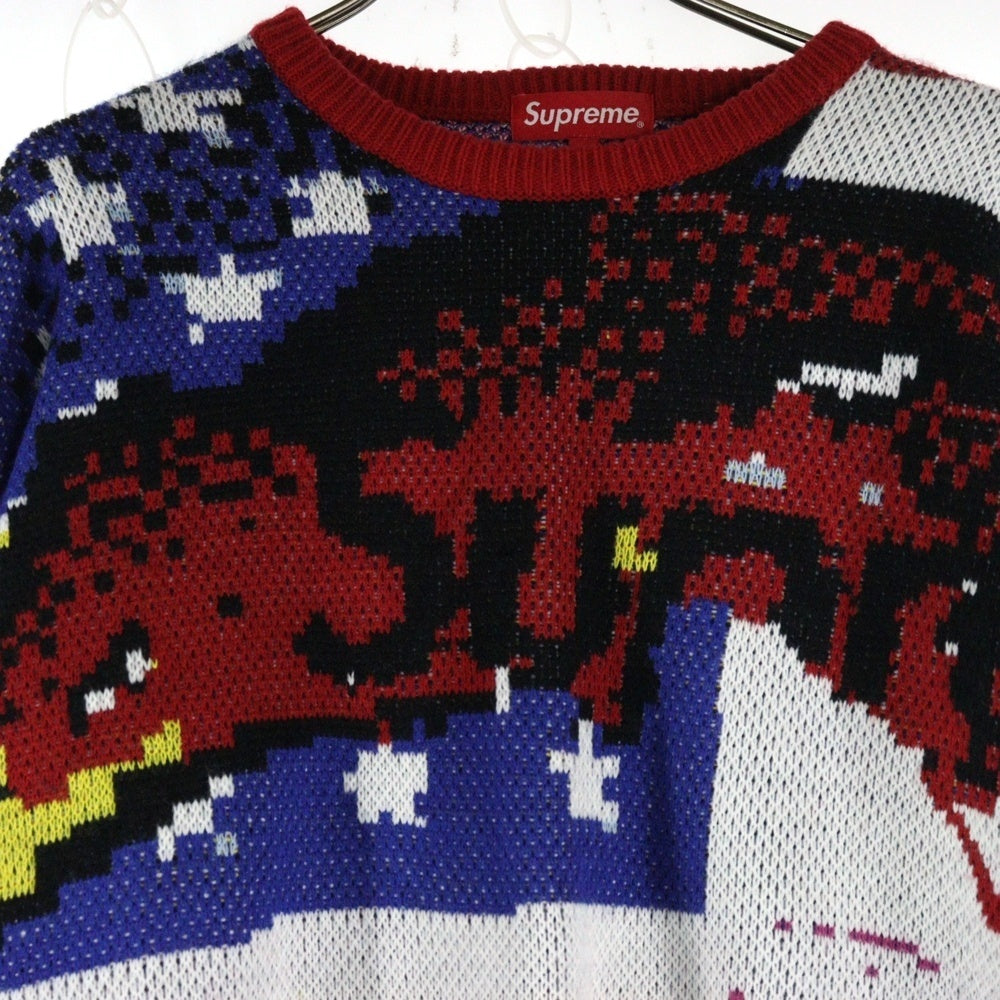SUPREME(シュプリーム) 21SS Digital Flag Sweater デジタル フラッグ クルーネック ニットセーター マルチ