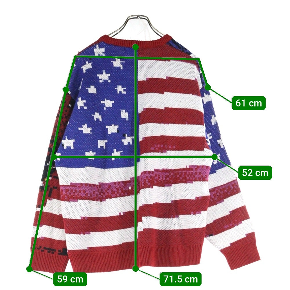 SUPREME(シュプリーム) 21SS Digital Flag Sweater デジタル フラッグ クルーネック ニットセーター マルチ
