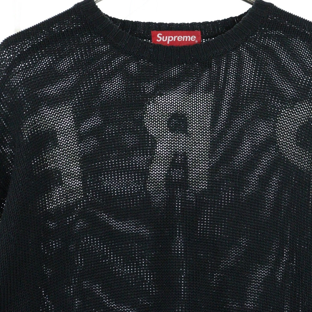SUPREME(シュプリーム) 20SS Back Logo Sweater バックアーチロゴ クルーネックセーター ブラック/ホワイト