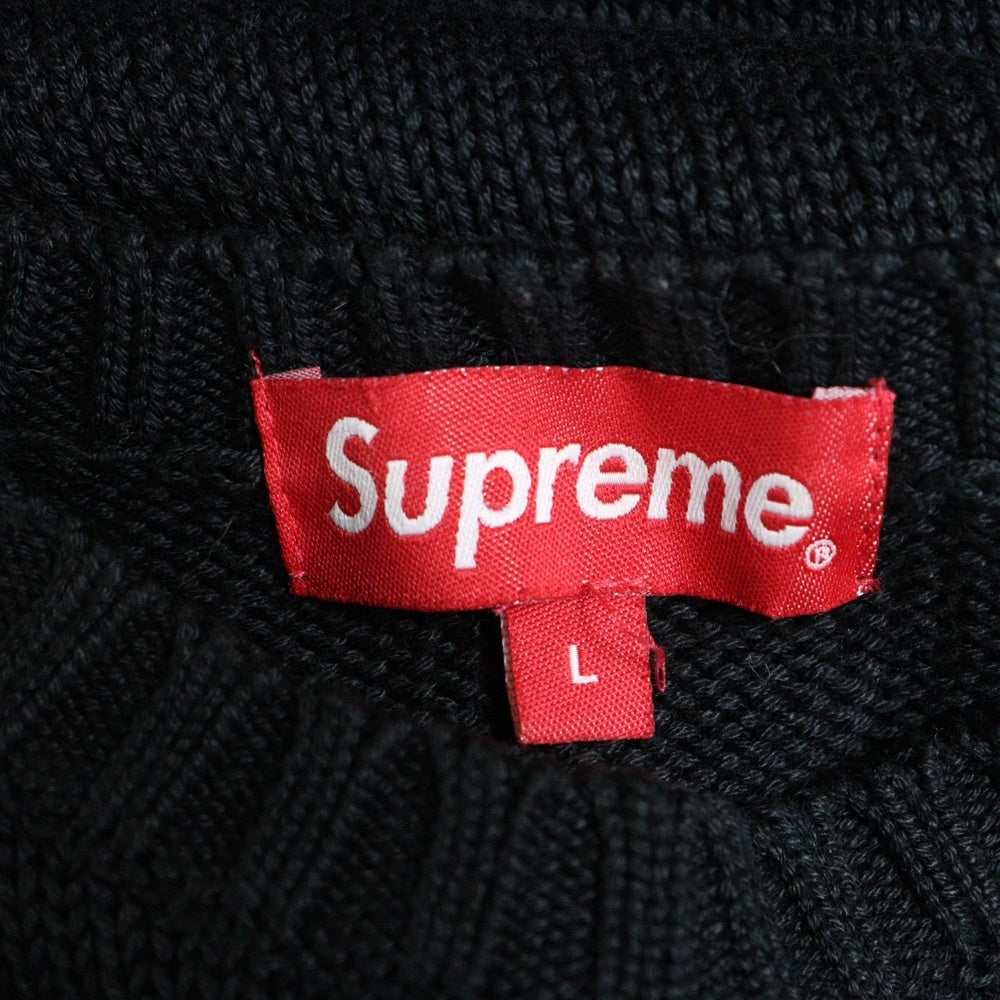 SUPREME(シュプリーム) 20SS Back Logo Sweater バックアーチロゴ クルーネックセーター ブラック/ホワイト