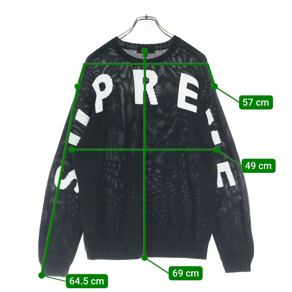 SUPREME(シュプリーム) 20SS Back Logo Sweater バックアーチロゴ クルーネックセーター ブラック/ホワイト