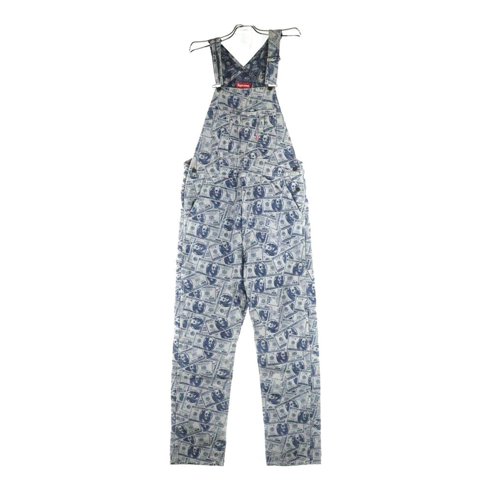 SUPREME(シュプリーム) 17AW 100 Dollar Bill Overalls 100ダラービル総柄 オーバーオール インディゴ