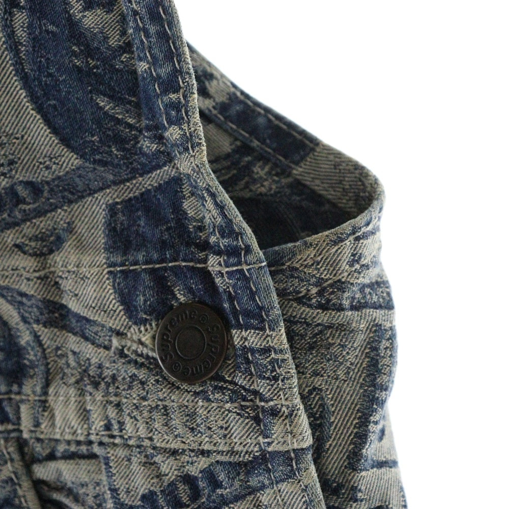 SUPREME(シュプリーム) 17AW 100 Dollar Bill Overalls 100ダラービル総柄 オーバーオール インディゴ