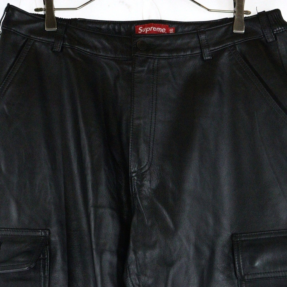 SUPREME(シュプリーム) 18AW Leather Cargo Pant レザーカーゴパンツ ブラック