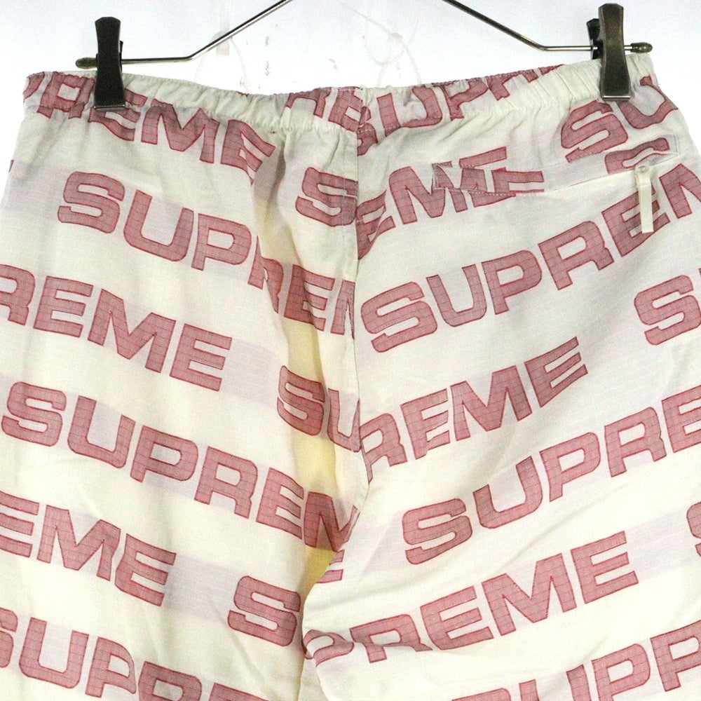 SUPREME(シュプリーム) 21AW Logo Ripstop Track Pant ロゴ リップストップ トラックナイロンパンツ レッド/アイボリー