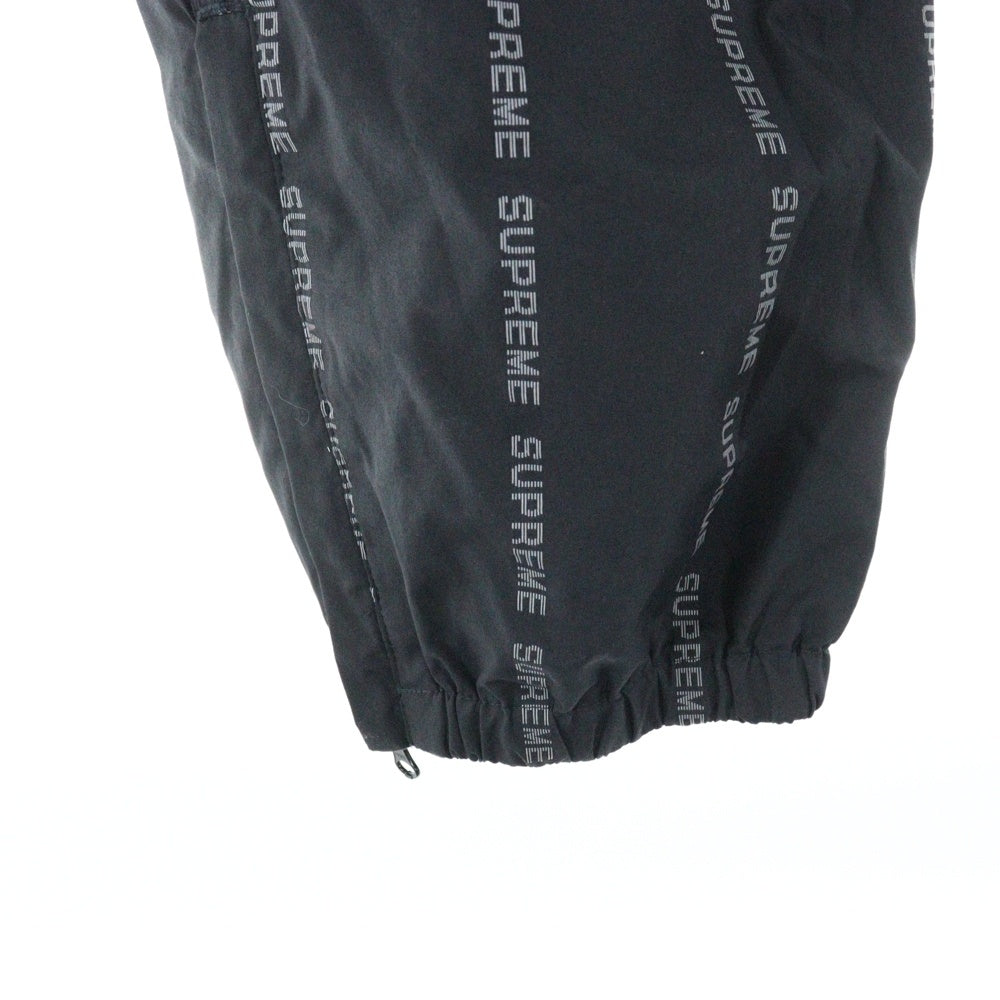 SUPREME(シュプリーム) 18AW Reflective Text Track Pant リフレクティブロゴ ストライプ柄 トラックパンツ ブラック