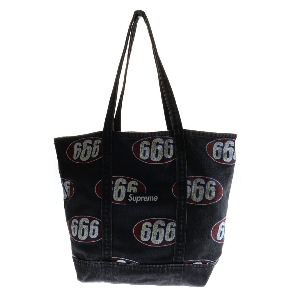 SUPREME(シュプリーム) 17SS 666 Denim Tote Bag ヴィンテージ加工 666 デニムトートバッグ ブラック