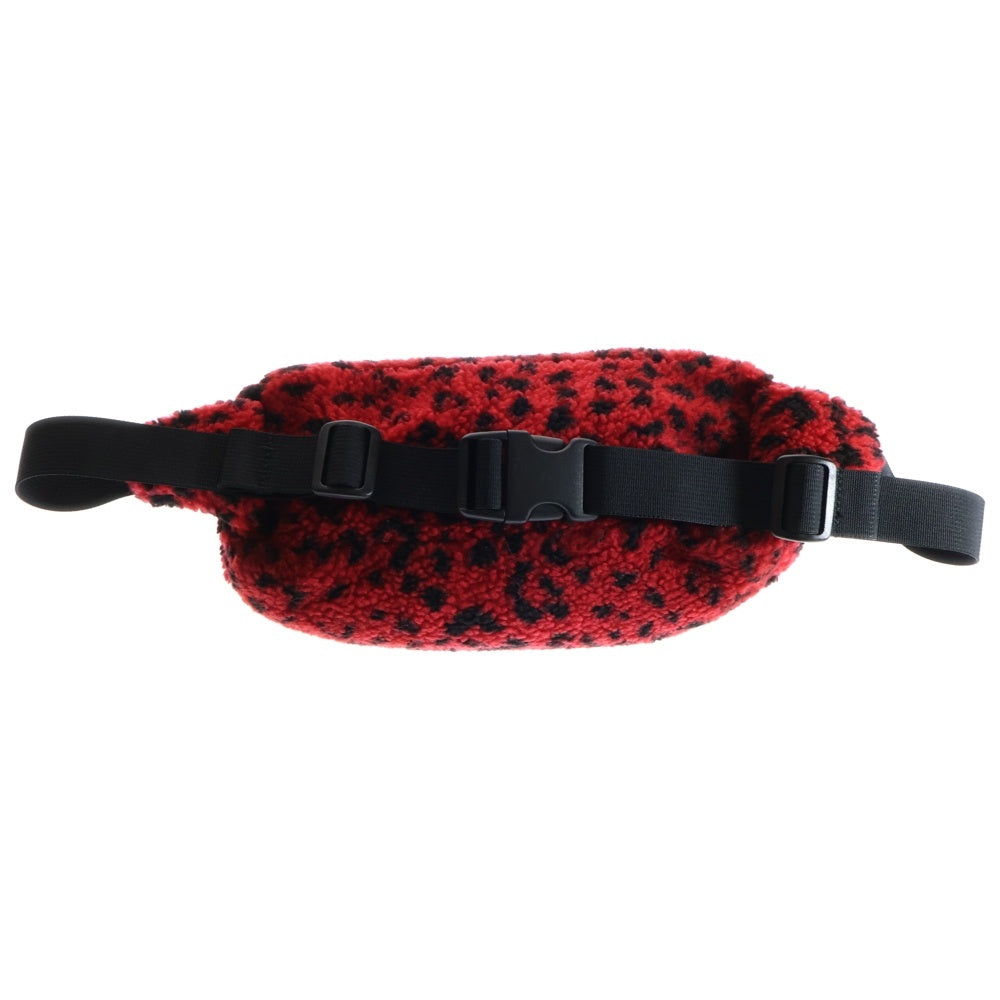 SUPREME(シュプリーム) 17AW Leopard Fleece Waist Bag レオパード柄 フリース ウェストバッグ レッド/ブラック