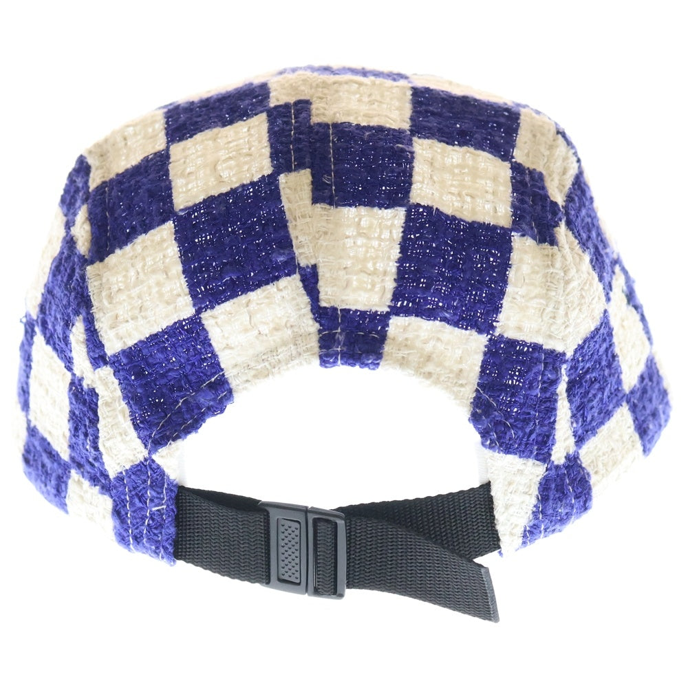 SUPREME(シュプリーム) 19SS Checkerboard Boucle Camp Cap チェッカーボード キャンプキャップ 帽子 ホワイト/ネイビー