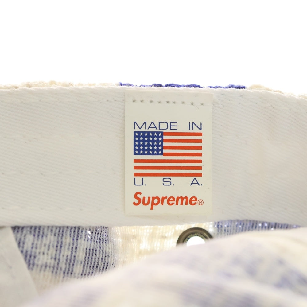 SUPREME(シュプリーム) 19SS Checkerboard Boucle Camp Cap チェッカーボード キャンプキャップ 帽子 ホワイト/ネイビー