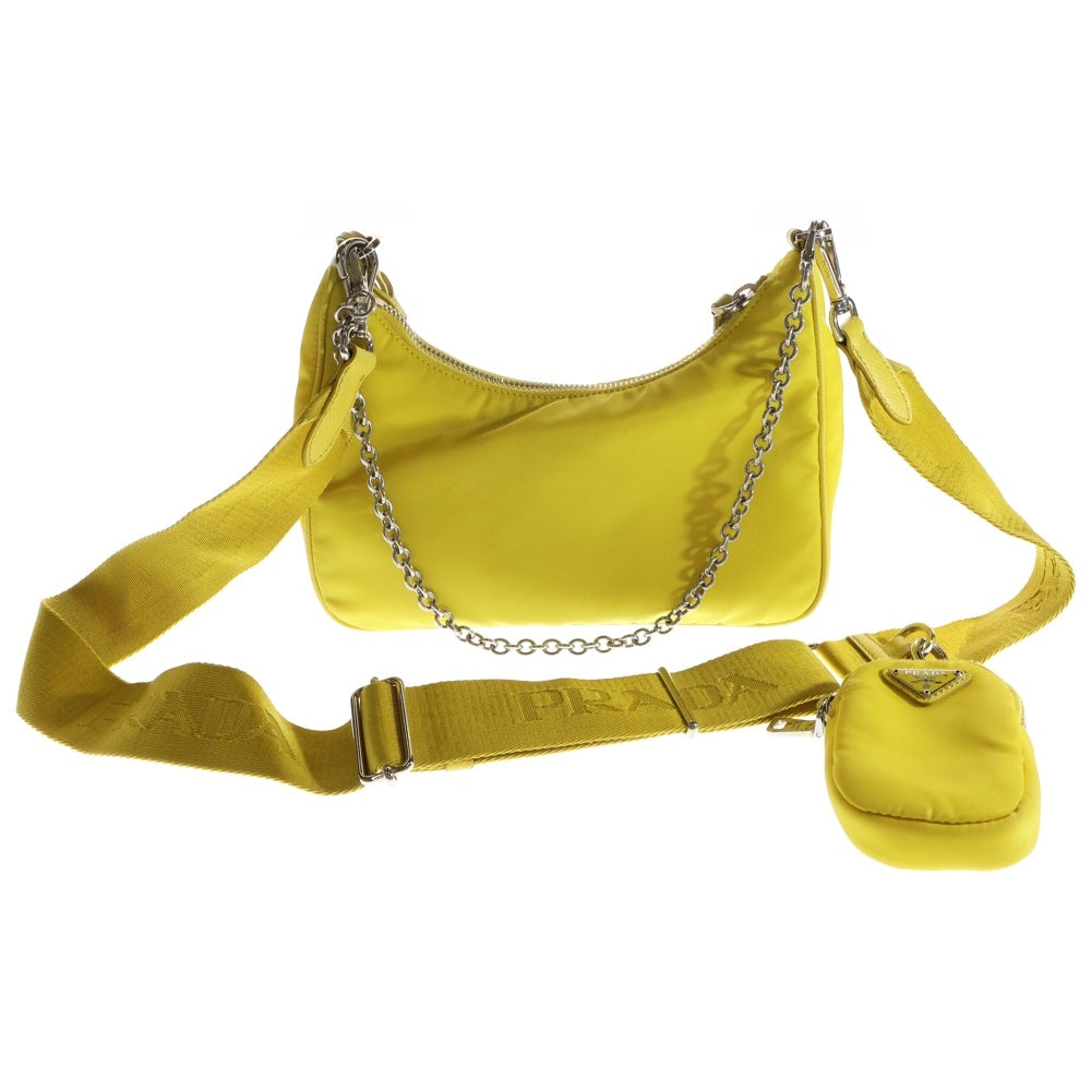 PRADA(プラダ) Re-Edition2005 Re-Nylon 1BH204 リナイロン トライアングルロゴ ショルダーバッグ イエロー