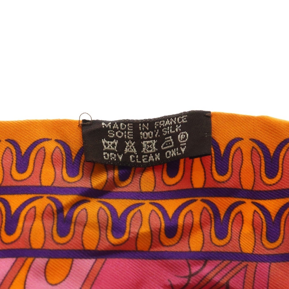 HERMES(エルメス) Twilly Scarf ツイリースカーフ クレタ 幾何学 オレンジ調