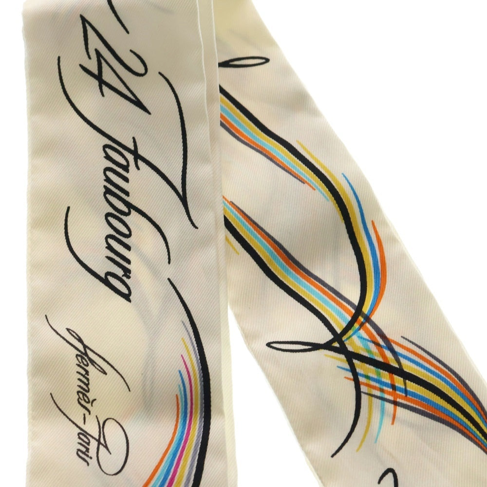 HERMES(エルメス) Twilly Scarf 24 FAUBOURG ツイリースカーフ ホワイト