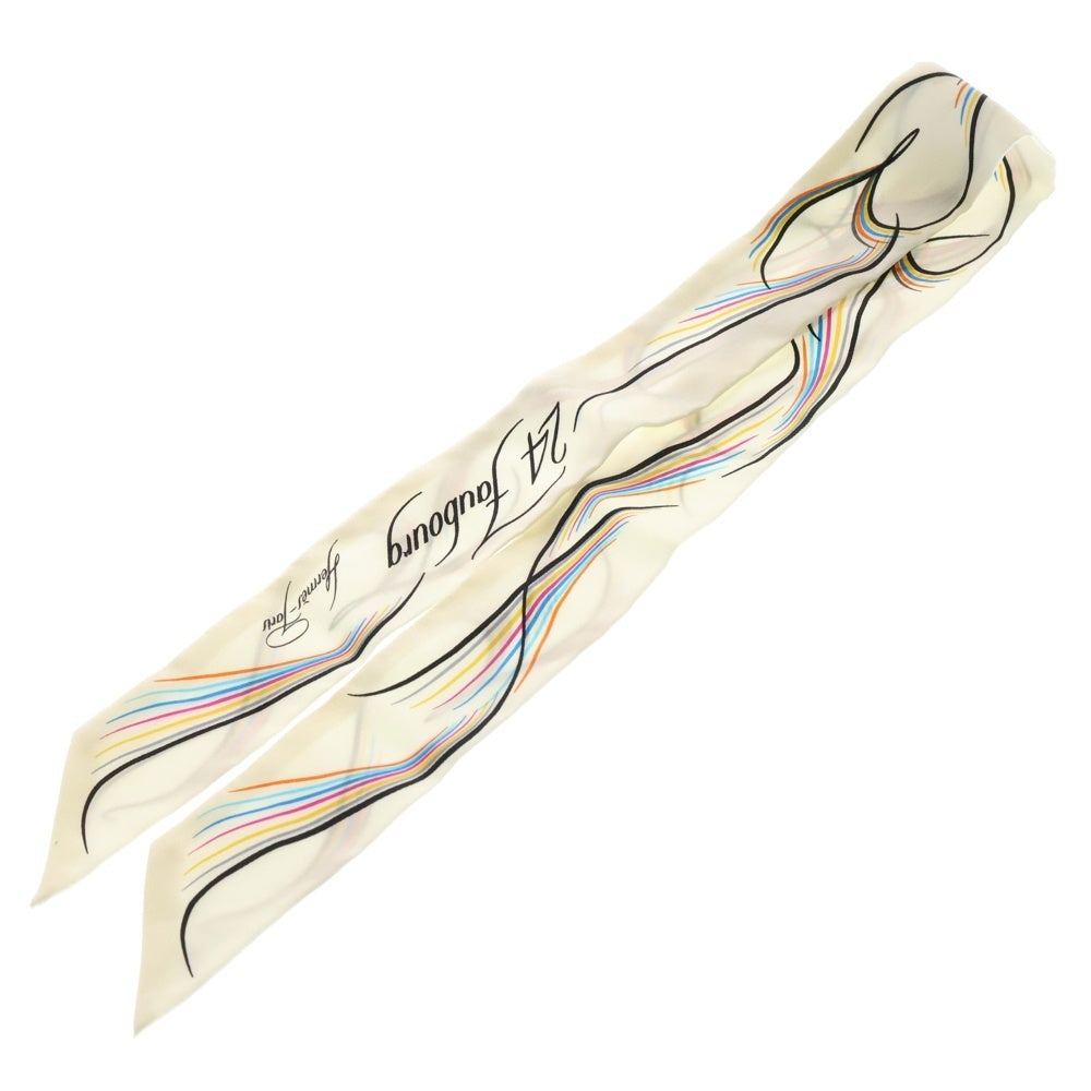 HERMES(エルメス) Twilly Scarf 24 FAUBOURG ツイリースカーフ ホワイト