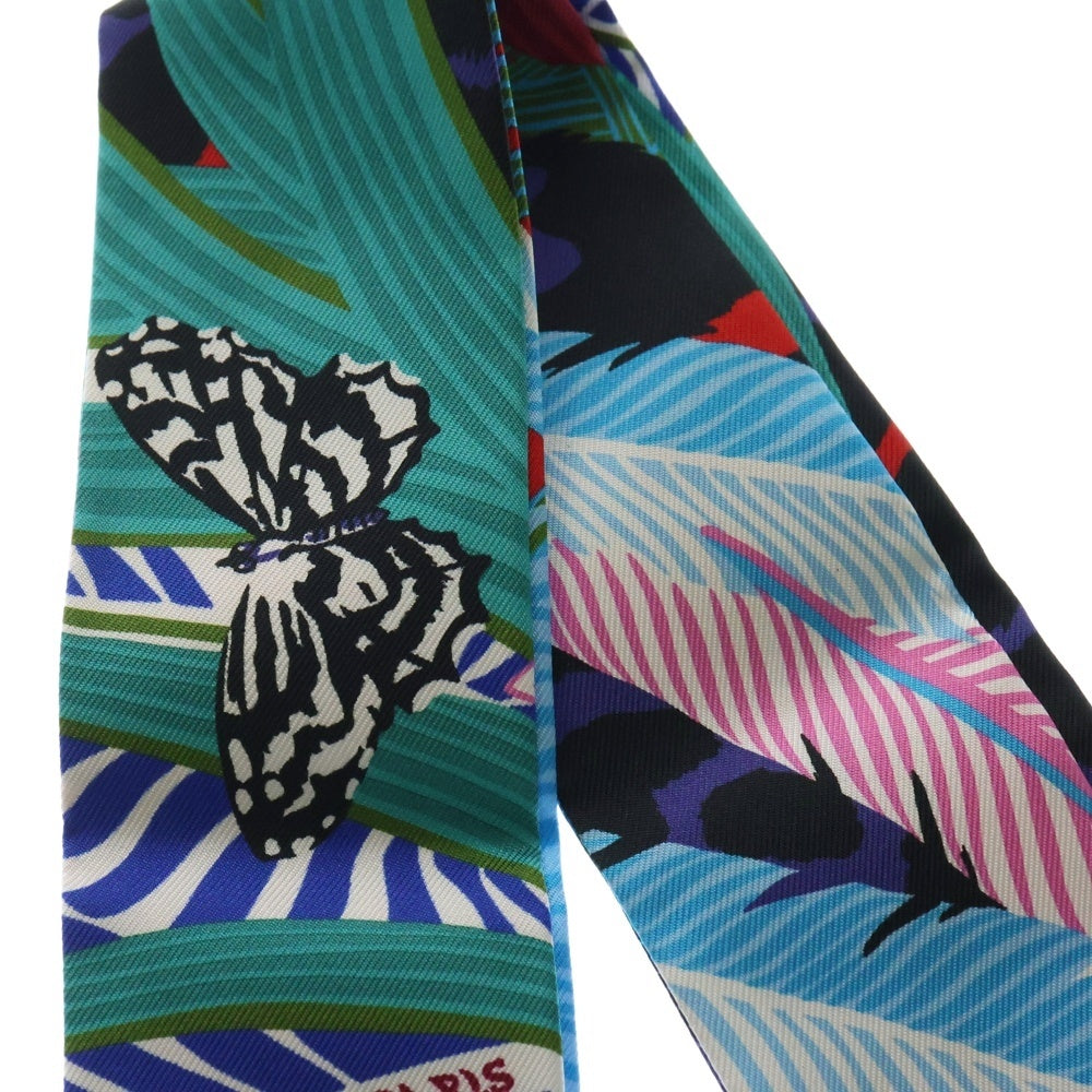 HERMES(エルメス) Twilly Scarf JAGUAR QUETZAL ツイリースカーフ ジャガーケツァール マルチ