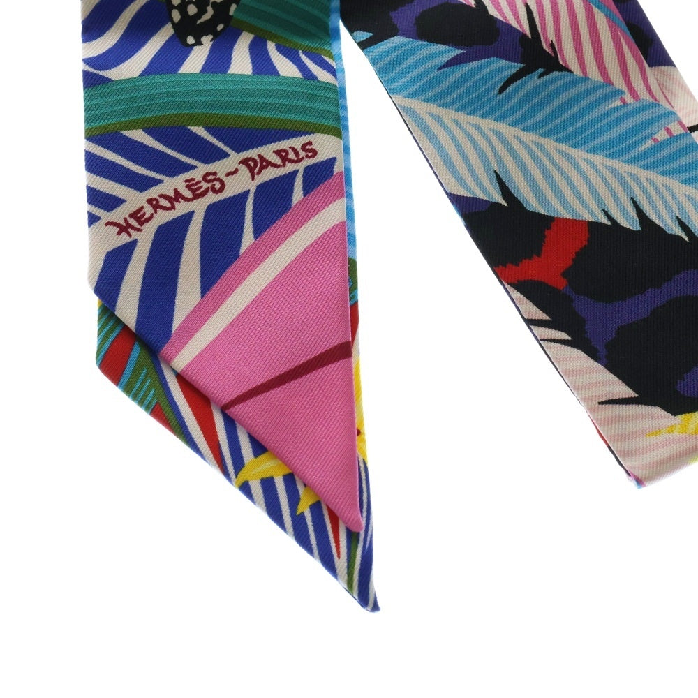 HERMES(エルメス) Twilly Scarf JAGUAR QUETZAL ツイリースカーフ ジャガーケツァール マルチ