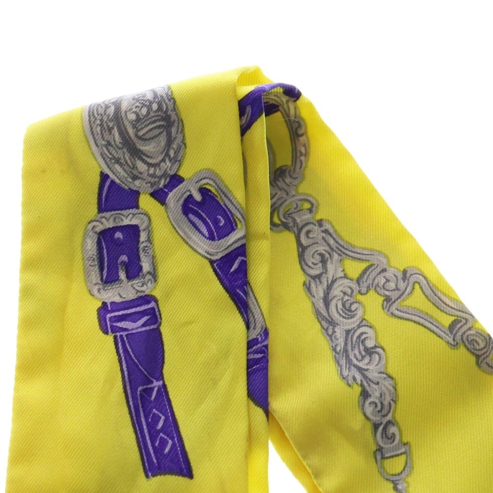 HERMES(エルメス) Twilly Scarf ツイリースカーフ ベルトモチーフ イエロー調
