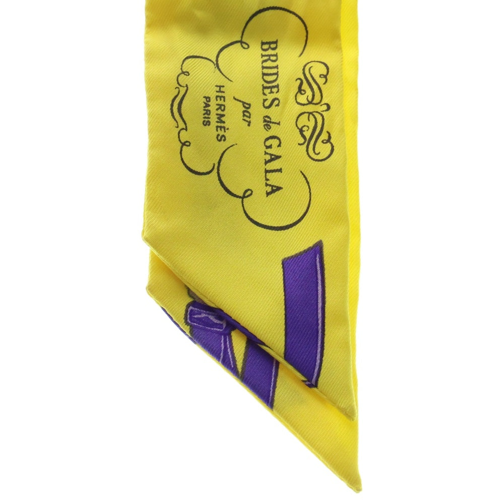 HERMES(エルメス) Twilly Scarf ツイリースカーフ ベルトモチーフ イエロー調