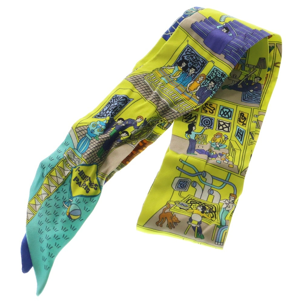 HERMES(エルメス) Twilly Scarf ツイリースカーフ メゾンデカレ イエロー調