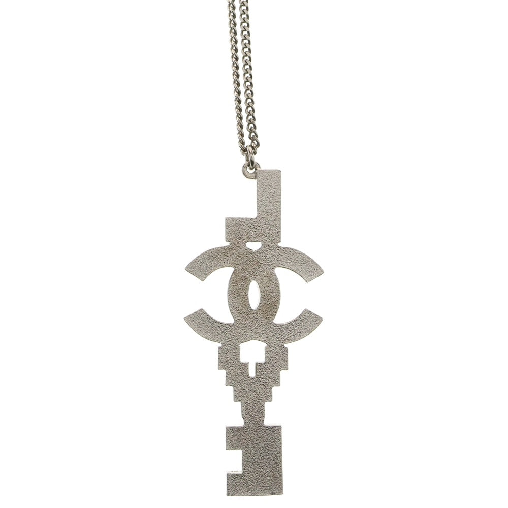 CHANEL(シャネル) Baguette Crystal Coco Love CC Pendant Necklace 08 P CCロゴ ラブ ペンダント ネックレス シルバー レディース