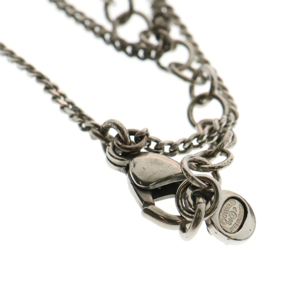 CHANEL(シャネル) Baguette Crystal Coco Love CC Pendant Necklace 08 P CCロゴ ラブ ペンダント ネックレス シルバー レディース