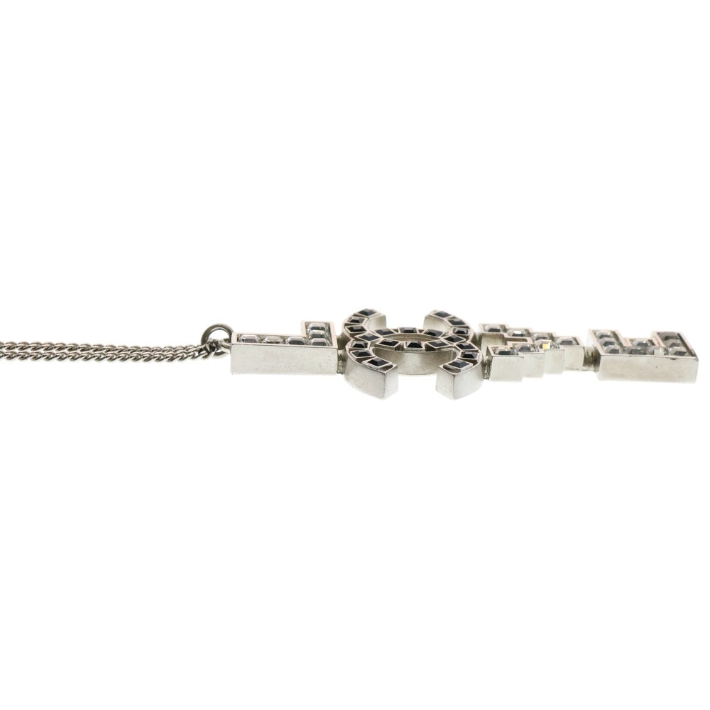 CHANEL(シャネル) Baguette Crystal Coco Love CC Pendant Necklace 08 P CCロゴ ラブ ペンダント ネックレス シルバー レディース