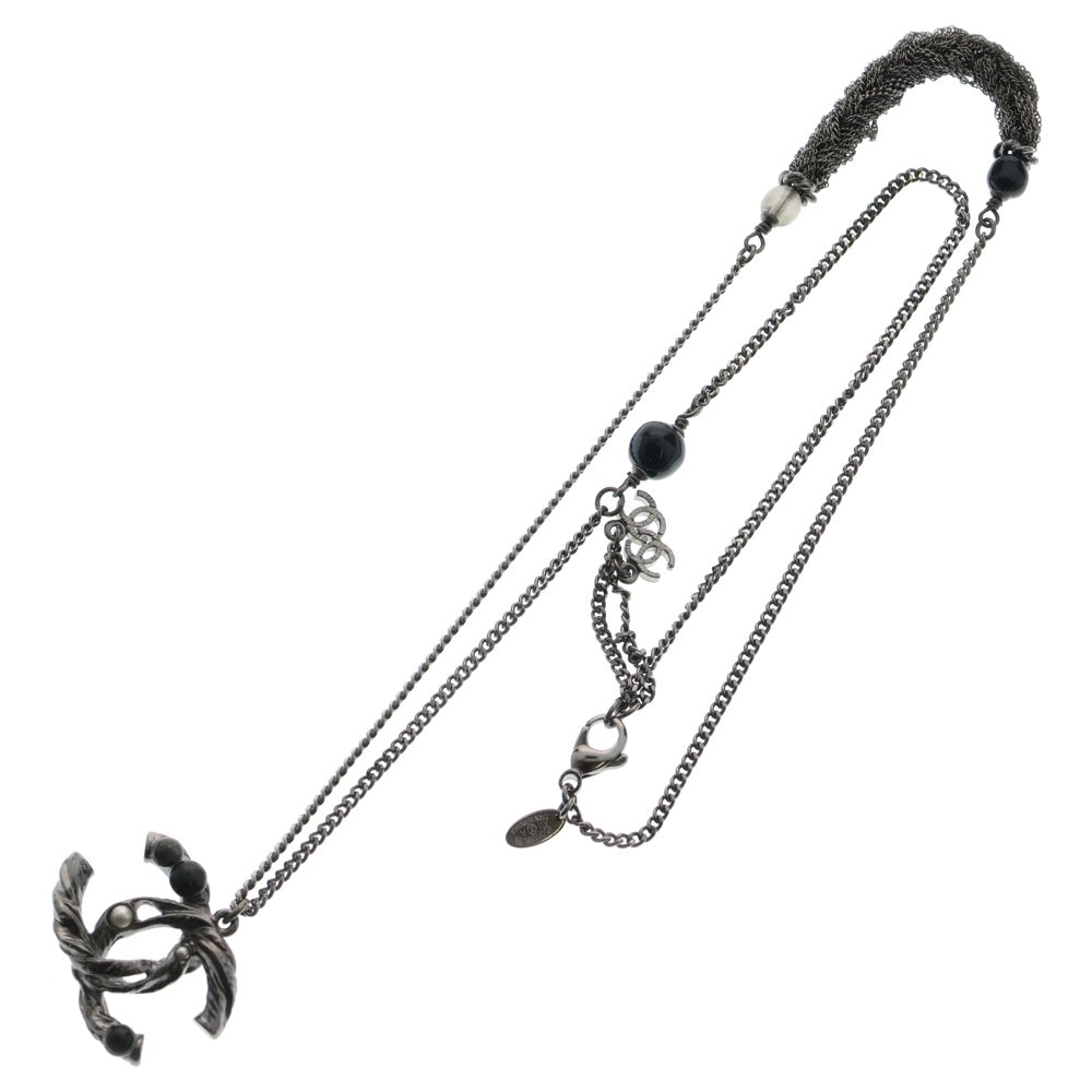 CHANEL(シャネル) Faux Pearl & Resin CC Pendant Necklace A11 A CCロゴ パール付き ペンダント ネックレス ブラック