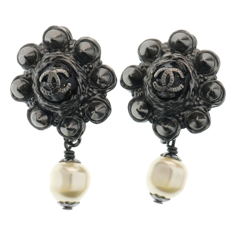 CHANEL(シャネル) ココマーク コスチュームパール イヤリング A12 A シルバー/ブラック