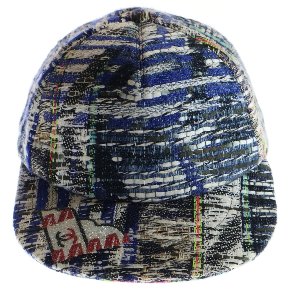 CHANEL(シャネル) Multicolor Textured Embellished Cap ツイードデザイン キャップ 帽子 マルチカラー
