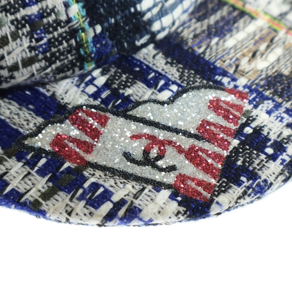 CHANEL(シャネル) Multicolor Textured Embellished Cap ツイードデザイン キャップ 帽子 マルチカラー