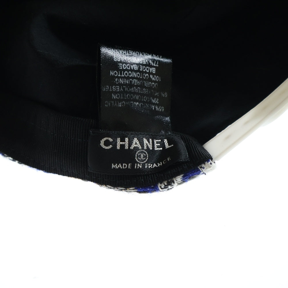 CHANEL(シャネル) Multicolor Textured Embellished Cap ツイードデザイン キャップ 帽子 マルチカラー