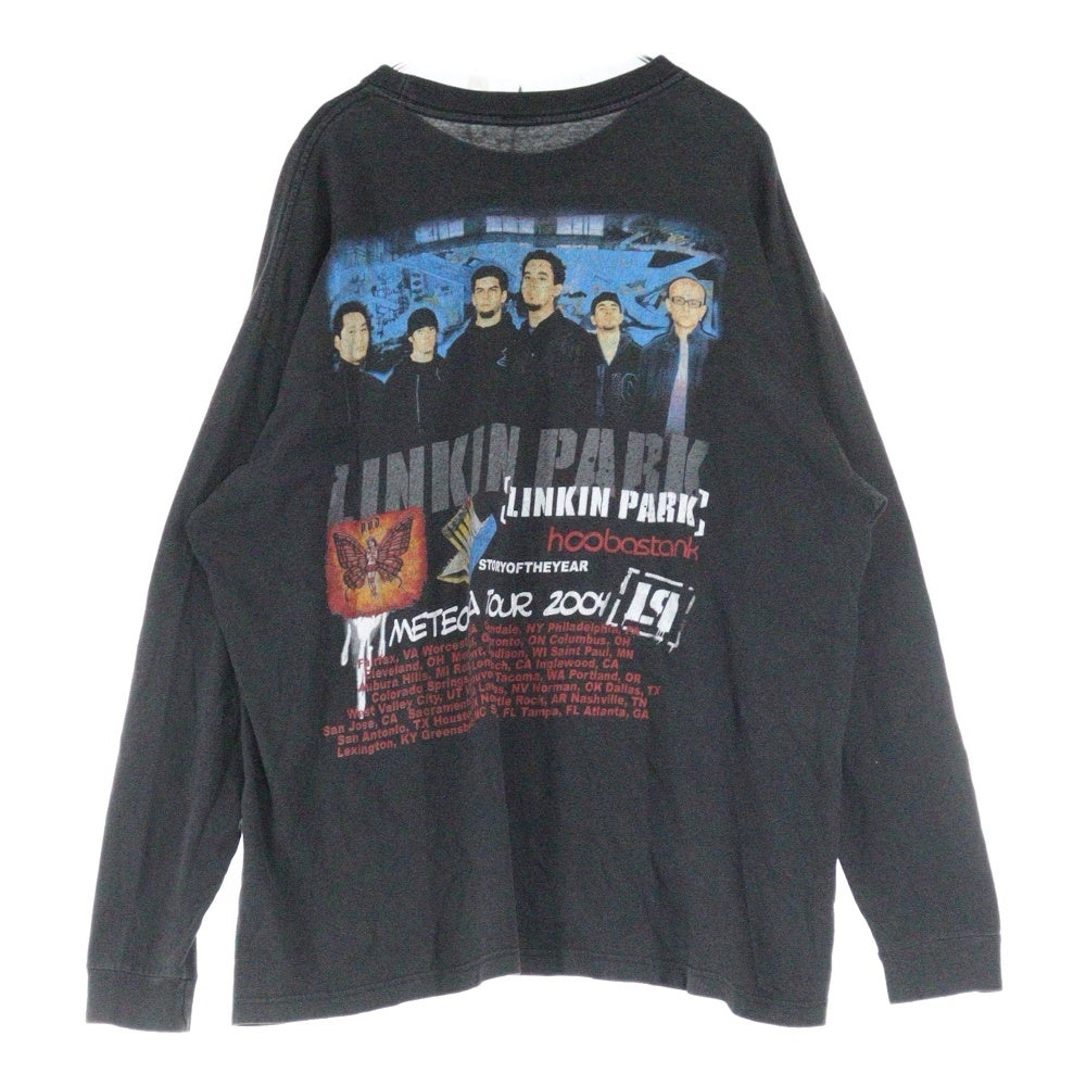 VINTAGE(ヴィンテージ) 00s LINKIN PARK METEORA TOUR 2004 LS TEE リンキンパーク 両面プリント長袖Tシャツ 長袖カットソー ブラック