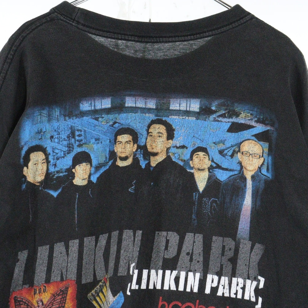 VINTAGE(ヴィンテージ) 00s LINKIN PARK METEORA TOUR 2004 LS TEE リンキンパーク 両面プリント長袖Tシャツ 長袖カットソー ブラック
