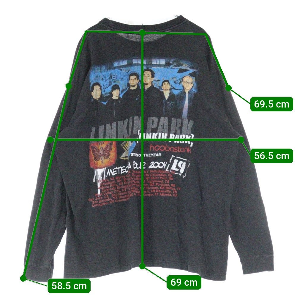 VINTAGE(ヴィンテージ) 00s LINKIN PARK METEORA TOUR 2004 LS TEE リンキンパーク 両面プリント長袖Tシャツ 長袖カットソー ブラック