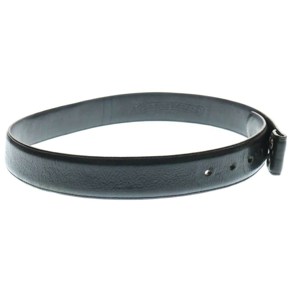 CHROME HEARTS(クロムハーツ) OLD 1.5 STRAP 1.5inch オールド スクロールレーベルリベッツ レザーベルト ブラック