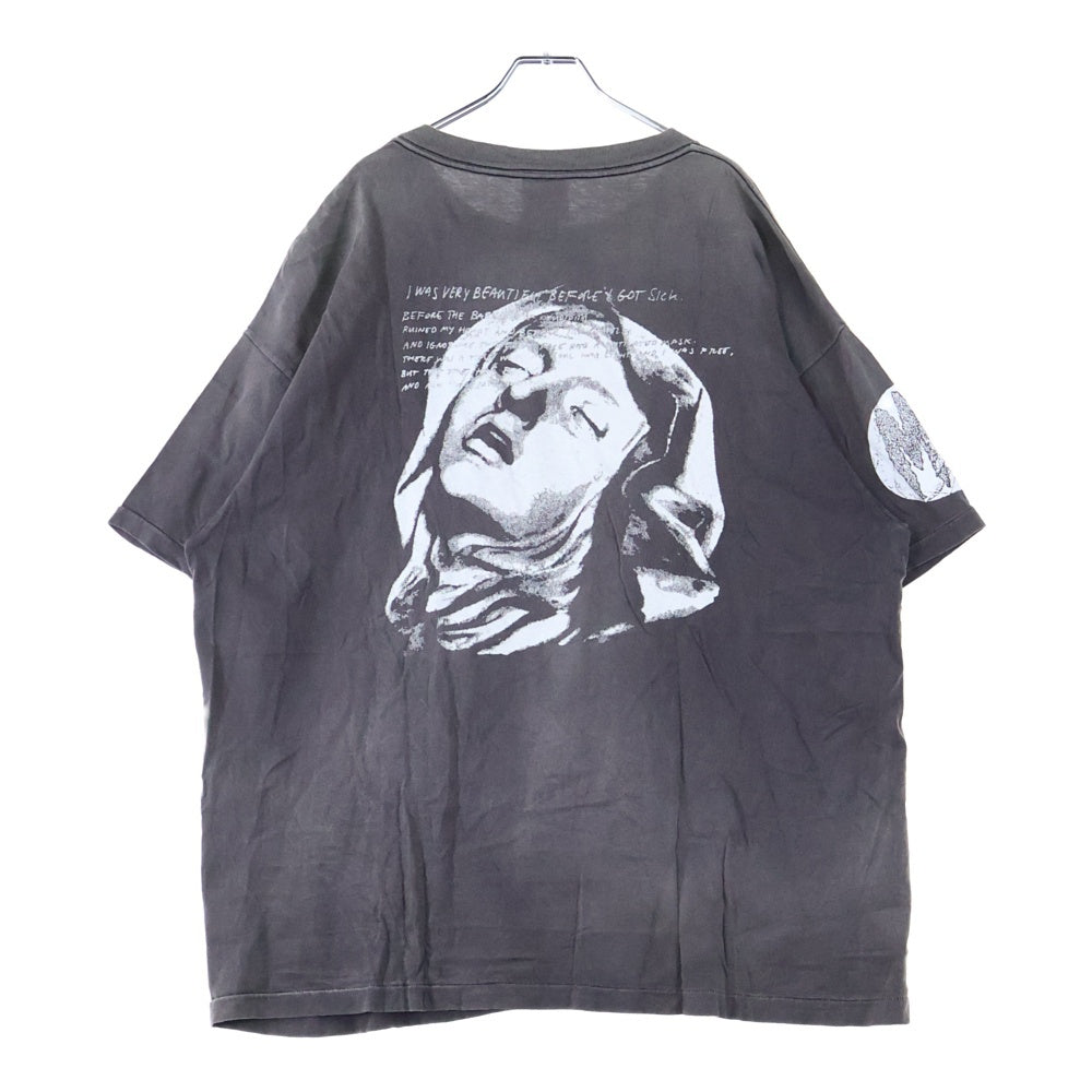 SAINT MICHAEL(セントマイケル) 22SS SAINT YOUTH SM-S22-0000-004 グラフィックヴィンテージ加工 半袖Tシャツ カットソー グレー