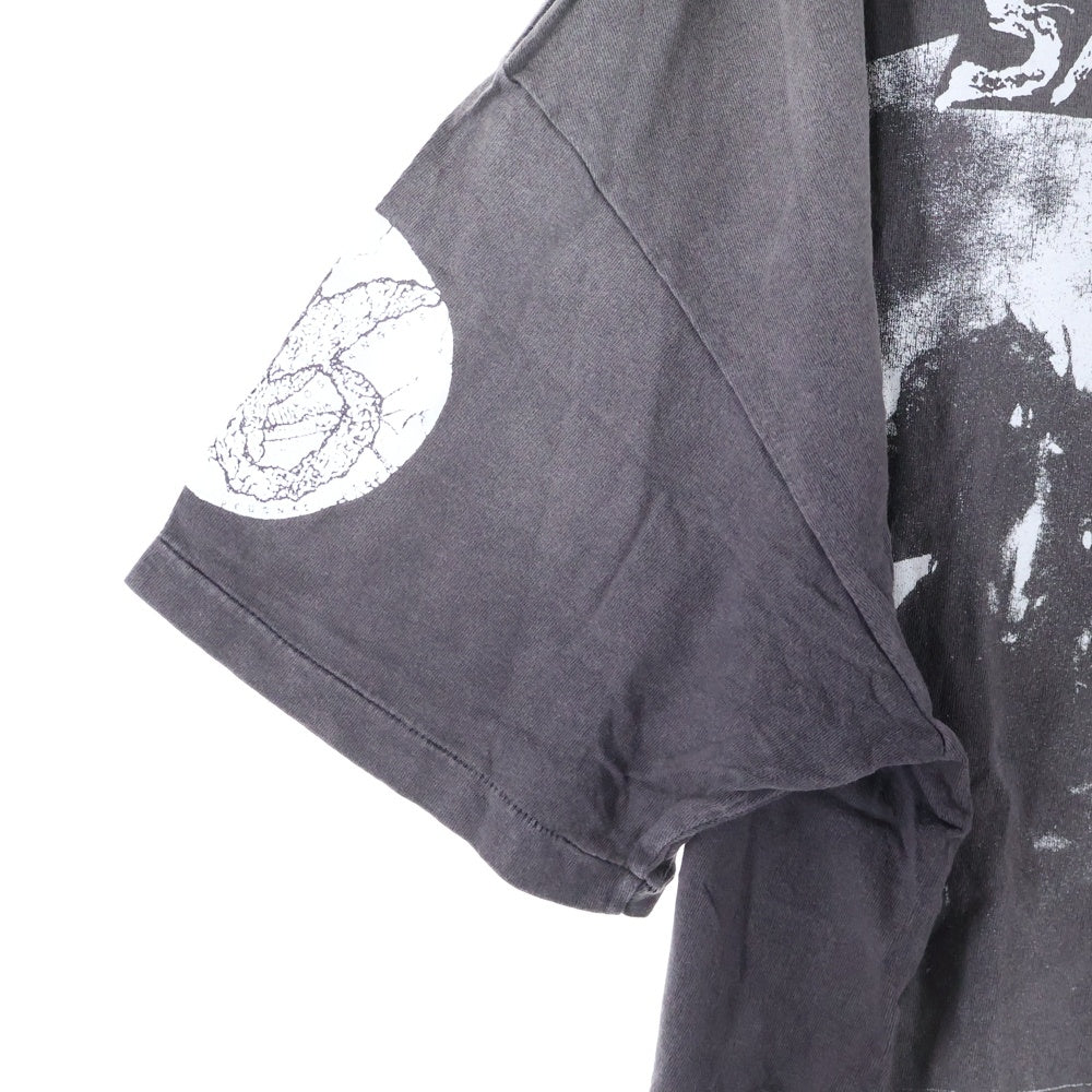 SAINT MICHAEL(セントマイケル) 22SS SAINT YOUTH SM-S22-0000-004 グラフィックヴィンテージ加工 半袖Tシャツ カットソー グレー