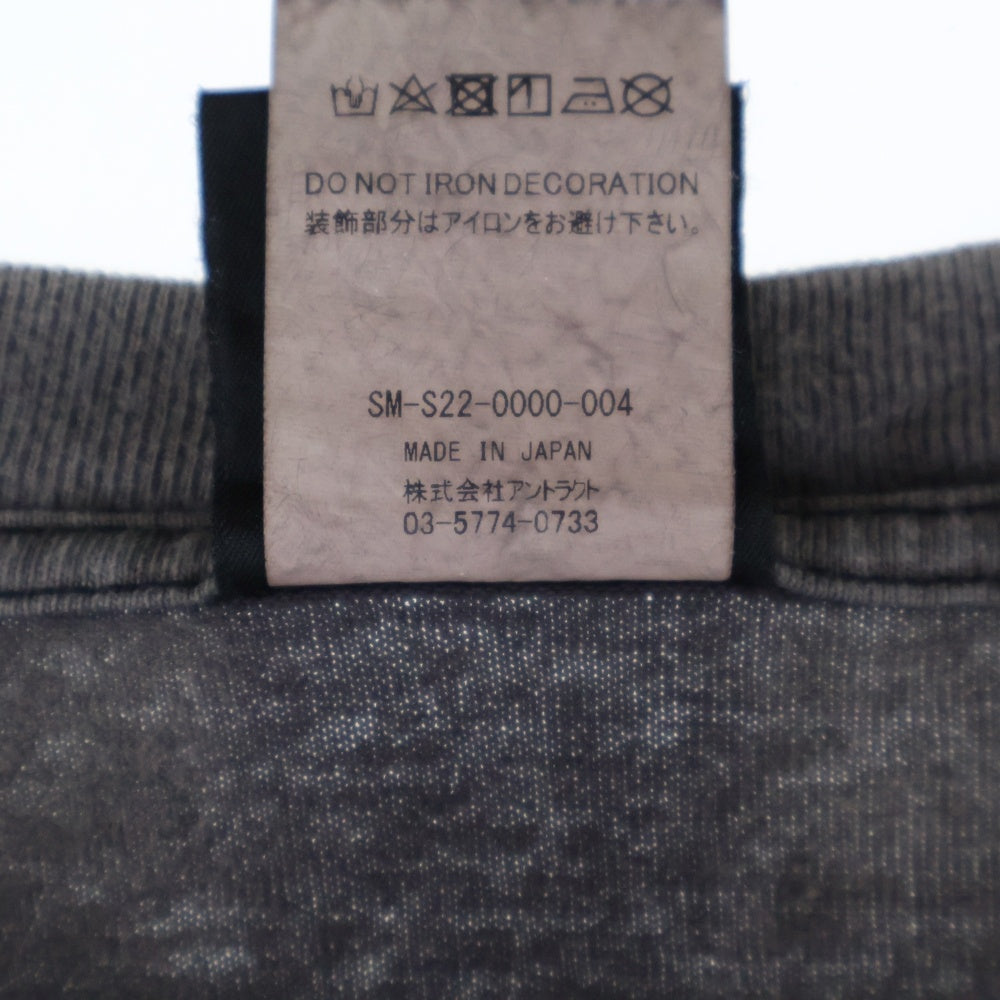 SAINT MICHAEL(セントマイケル) 22SS SAINT YOUTH SM-S22-0000-004 グラフィックヴィンテージ加工 半袖Tシャツ カットソー グレー