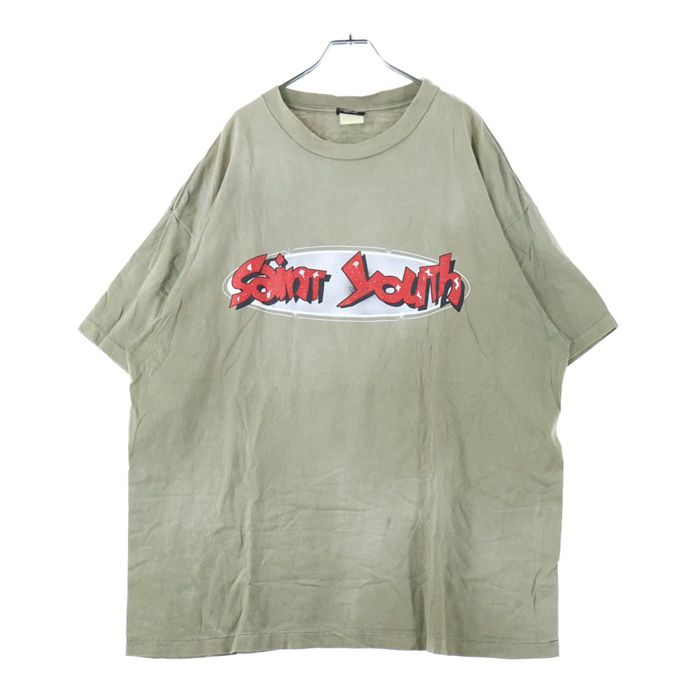SAINT MICHAEL(セントマイケル) 22SS SS TEE_IN HEAVEN SM-S22-0000-024 フロントプリント 半袖Tシャツ カットソー カーキ