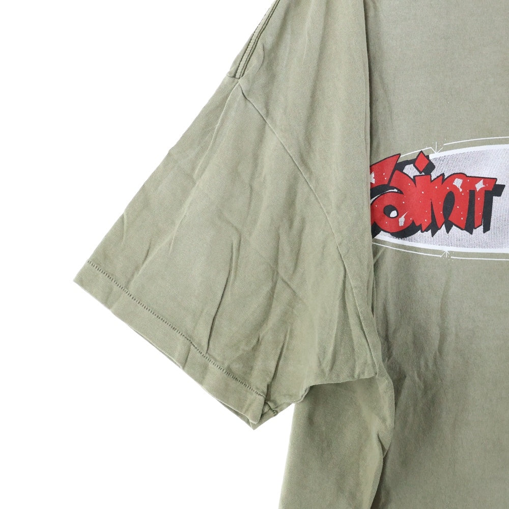 SAINT MICHAEL(セントマイケル) 22SS SS TEE_IN HEAVEN SM-S22-0000-024 フロントプリント 半袖Tシャツ カットソー カーキ