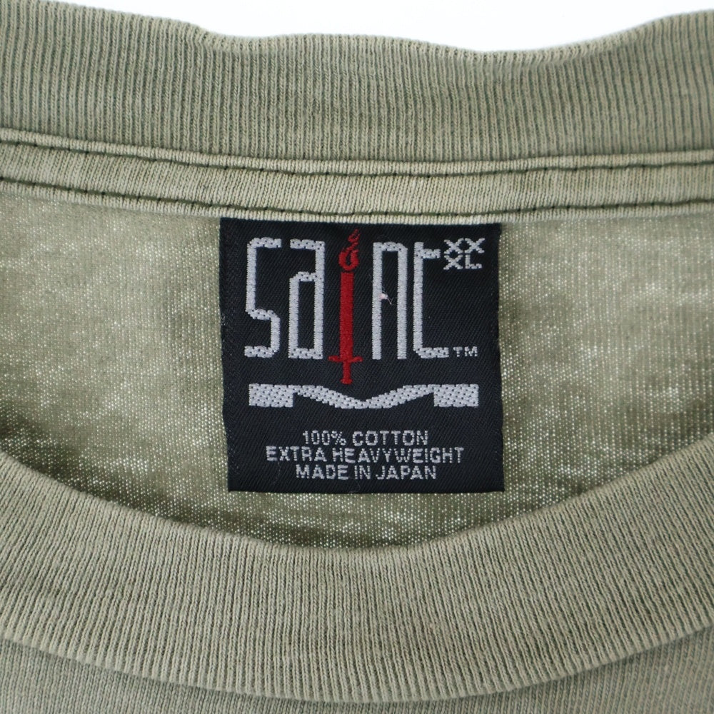 SAINT MICHAEL(セントマイケル) 22SS SS TEE_IN HEAVEN SM-S22-0000-024 フロントプリント 半袖Tシャツ カットソー カーキ
