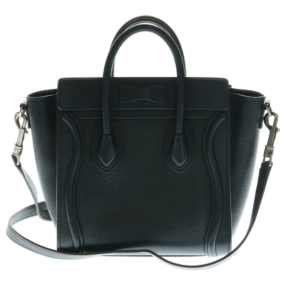 CELINE(セリーヌ) ラゲージ ナノショッパー レザー2WAYハンドバッグ ショルダーバッグ ブラック レディース