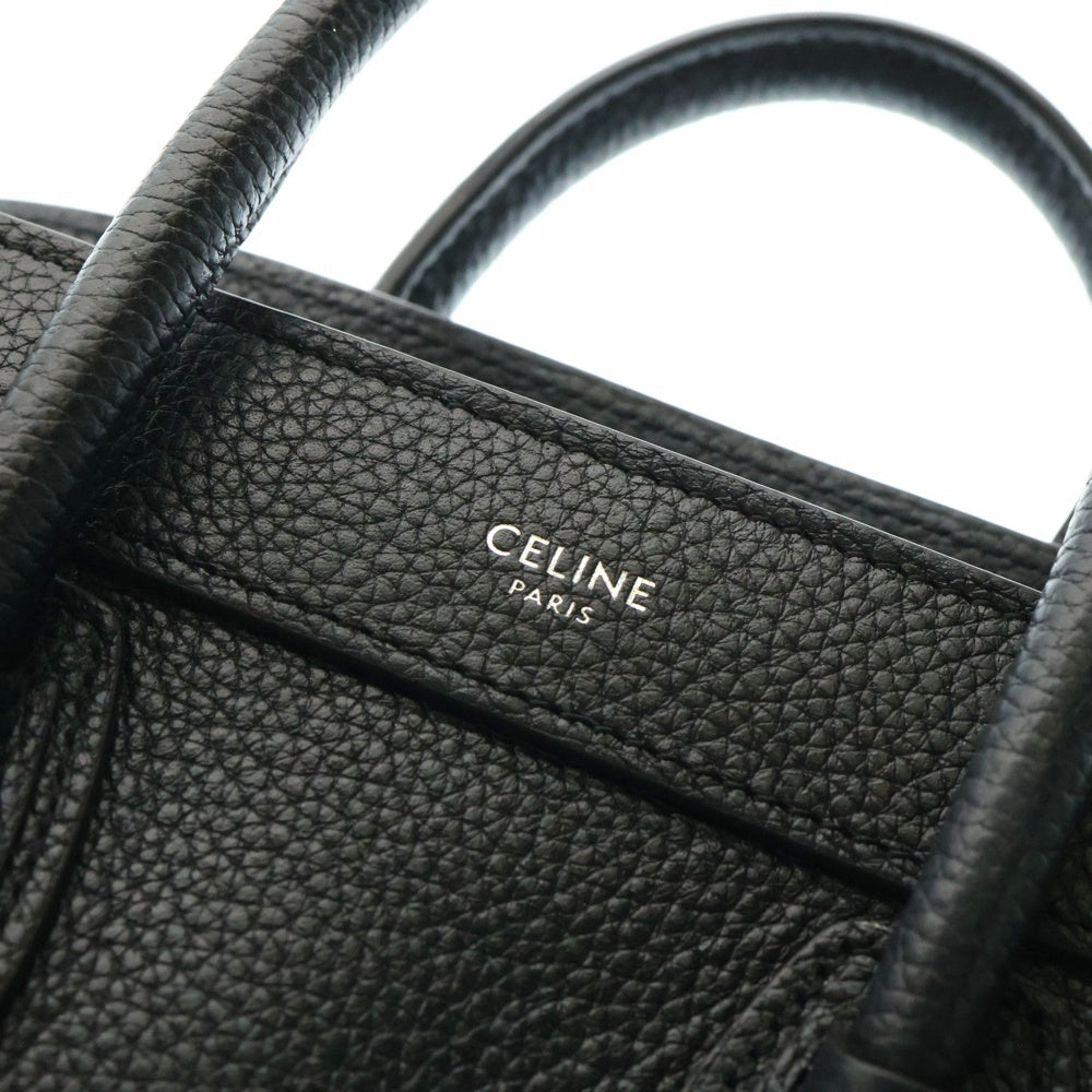 CELINE(セリーヌ) ラゲージ ナノショッパー レザー2WAYハンドバッグ ショルダーバッグ ブラック レディース